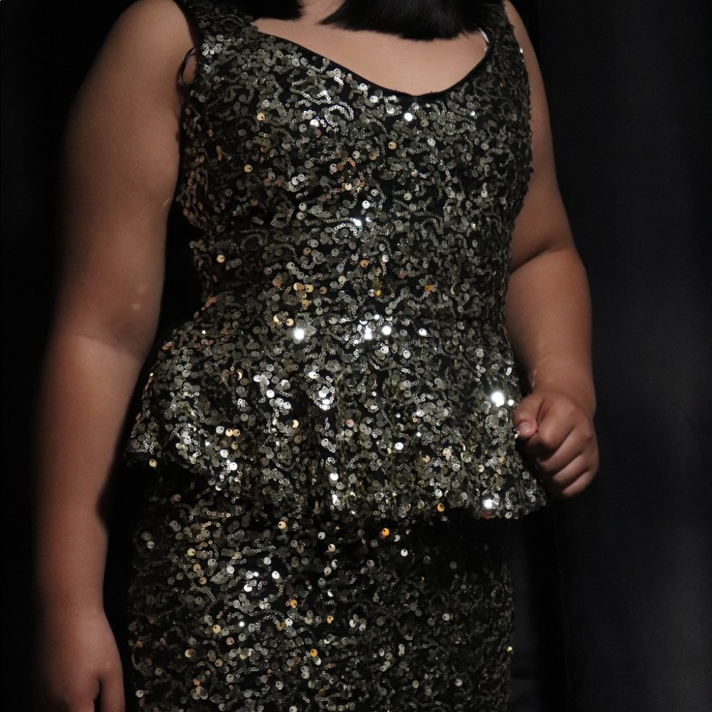 Gold Sequin mini dress